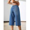 EMMIOL Long Baggy Denim Jorts for Women – High Waisted Bermuda Y2k Jean Shorts Wide Leg Casual Streetwear Summer Shorts(Mid Blue)
