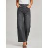 EMMIOL Wide Leg Jeans for Women Stretchy High Waisted Pull On Jeans Baggy Trendy Elastic Straight Denim Pants(Black)