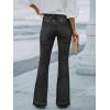 EMMIOL Flare Jeans for Women Mid High Waisted Tummy Control Pants 2026 Front Pockets Bootcut Denim Jeans(Black)