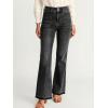 EMMIOL Flare Jeans for Women Mid High Waisted Tummy Control Pants 2026 Front Pockets Bootcut Denim Jeans(Black)