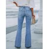 EMMIOL Flare Jeans for Women Mid High Waisted Tummy Control Pants 2026 Front Pockets Bootcut Denim Jeans(Light Blue)