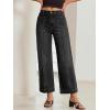 EMMIOL Women’s Wide Leg Jeans High Waisted Trendy Front Seamed Baggy Jeans Vintage Denim Pants with Pockets(Black)