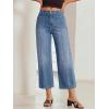 EMMIOL Women’s Wide Leg Jeans High Waisted Trendy Front Seamed Baggy Jeans Vintage Denim Pants with Pockets(Blue)