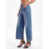 EMMIOL Women’s Wide Leg Jeans High Waisted Trendy Front Seamed Baggy Jeans Vintage Denim Pants with Pockets(Blue)