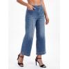 EMMIOL Women’s Wide Leg Jeans High Waisted Trendy Front Seamed Baggy Jeans Vintage Denim Pants with Pockets(Blue)