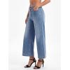 EMMIOL Women’s Wide Leg Jeans High Waisted Trendy Front Seamed Baggy Jeans Vintage Denim Pants with Pockets(Light Blue)