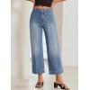 EMMIOL Women’s Wide Leg Jeans High Waisted Trendy Front Seamed Baggy Jeans Vintage Denim Pants with Pockets(Light Blue)