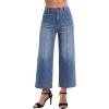 EMMIOL Women’s Wide Leg Jeans High Waisted Trendy Front Seamed Baggy Jeans Vintage Denim Pants with Pockets(Blue)