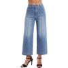EMMIOL Women’s Wide Leg Jeans High Waisted Trendy Front Seamed Baggy Jeans Vintage Denim Pants with Pockets(Light Blue)