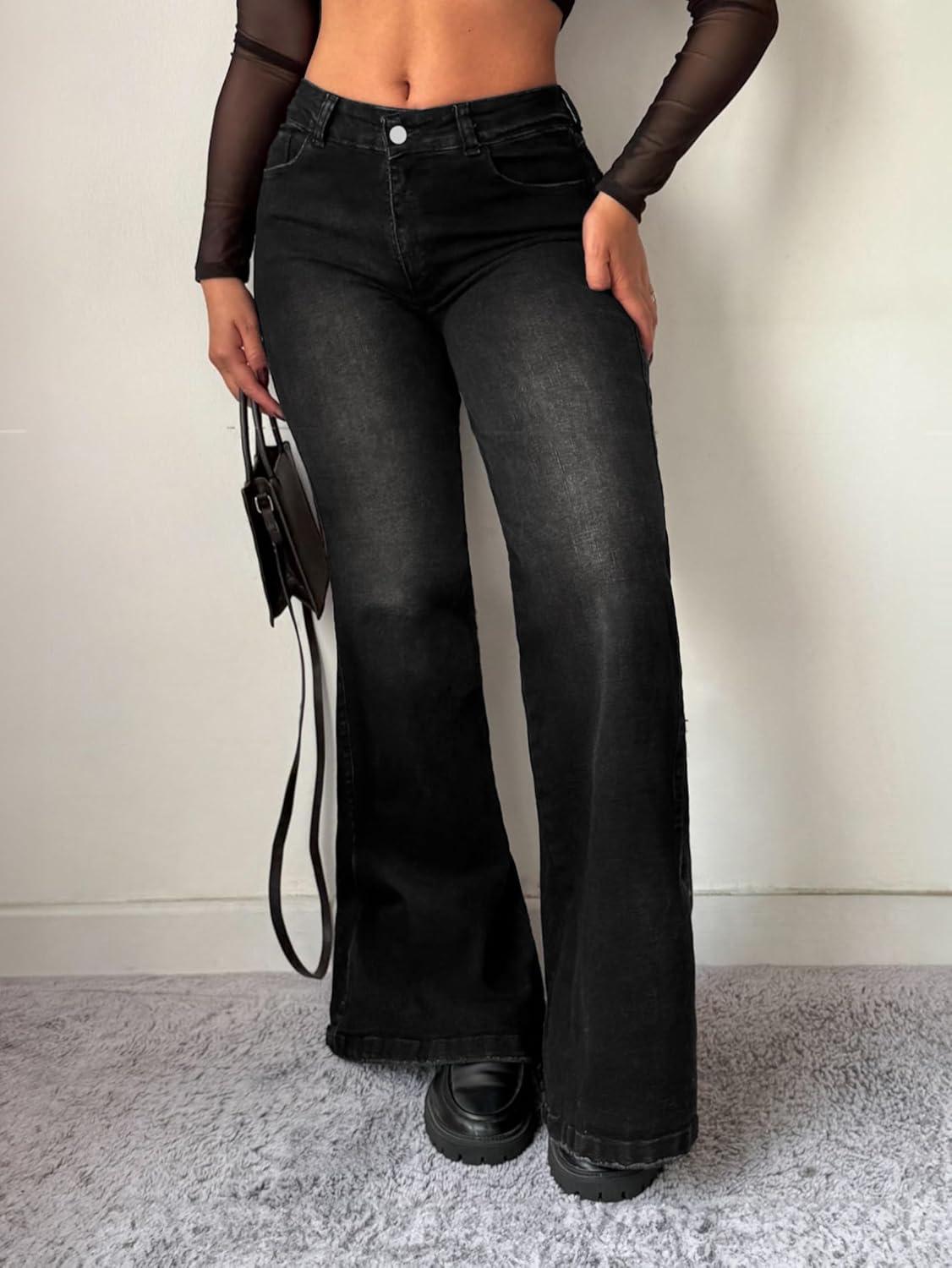 image:imageEMMIOL Women Stretchy Bootcut Flared Jeans MidHigh Waist Jeans Trendy Bell Bottom 90s Denim Pants