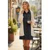 EMMIOL Button Down Denim Dress for Women – Short Sleeve Babydoll Mini Jean Shirt Dresses Summer Casual Trendy Outfits, Black, 2XL