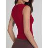 Women Deep V Neck Tops Sexy Sleeveless Crop Top Stretchy Trendy Going Out Tank Top Cute Summer Clothes(Red)