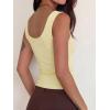 Women Deep V Neck Tops Sexy Sleeveless Crop Top Stretchy Trendy Going Out Tank Top Cute Summer Clothes(Z-light Yellow)