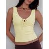 Women Deep V Neck Tops Sexy Sleeveless Crop Top Stretchy Trendy Going Out Tank Top Cute Summer Clothes(Z-light Yellow)