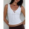 Women Deep V Neck Tops Sexy Sleeveless Crop Top Stretchy Trendy Going Out Tank Top Cute Summer Clothes(Z-white Floral)