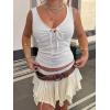 Women Deep V Neck Tops Sexy Sleeveless Crop Top Stretchy Trendy Going Out Tank Top Cute Summer Clothes(Z-white Floral)