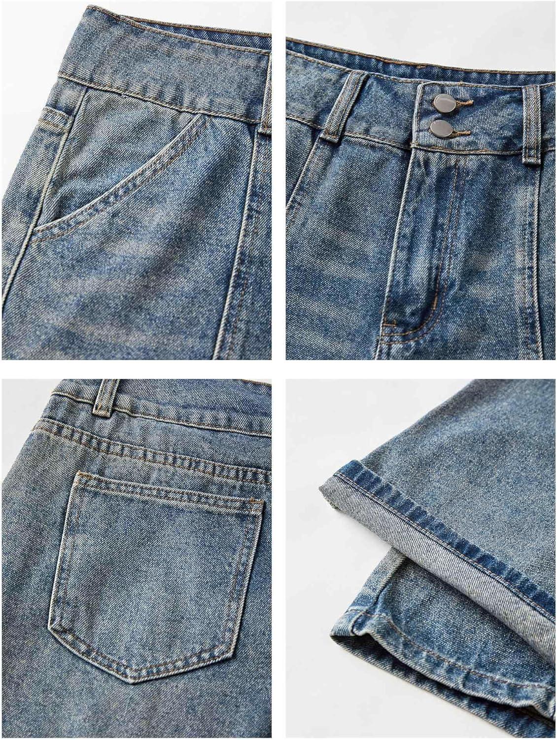 image:imageEMMIOL Womens Jean Shorts High Waisted Denim Trendy Casual JortsVintage Blue018
