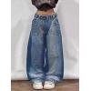 EMMIOL Women Y2k Baggy Jeans Wide Leg Vintage Denim Pants Gothic Mid High Waisted Trousers Trendy(Light Blue)