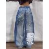 EMMIOL Women Y2k Baggy Jeans Wide Leg Vintage Denim Pants Gothic Mid High Waisted Trousers Trendy(Light Blue)
