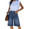 EMMIOL Womens Jean Shorts High Waisted Denim Trendy Casual Jorts(Blue-017)
