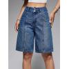 EMMIOL Womens Jean Shorts High Waisted Denim Trendy Casual Jorts(Blue-018)