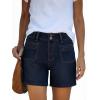 EMMIOL Womens Jean Shorts High Waisted Denim Trendy Casual Jorts(Dark Blue-016)