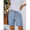 EMMIOL Womens Jean Shorts High Waisted Denim Trendy Casual Jorts(Light Blue-016)