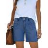 EMMIOL Womens Jean Shorts High Waisted Denim Trendy Casual Jorts(Mid Blue-016)