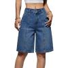 EMMIOL Womens Jean Shorts High Waisted Denim Trendy Casual Jorts(Blue-018)