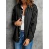 EMMIOL Denim Shirt Women Button Down Long Sleeve Denim Blouse 2026 Hidden Button Jean Shirt Oversized Summer Casual Tops(Black)