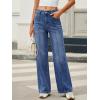 EMMIOL Wide Leg Jeans for Women Mid High Waisted Straight Leg Baggy Pants 2026 Trendy Casual Denim Jeans with Front Seamed(Dark Blue)