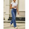 EMMIOL Wide Leg Jeans for Women Mid High Waisted Straight Leg Baggy Pants 2026 Trendy Casual Denim Jeans with Front Seamed(Dark Blue)