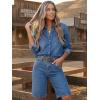EMMIOL Bermuda Jean Shorts Womens High Waisted Jorts Straight Leg Denim Vintage Cute Long Baggy Y2k