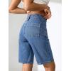 EMMIOL Bermuda Jean Shorts Womens High Waisted Jorts Straight Leg Denim Vintage Cute Long Baggy Y2k