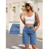 EMMIOL Bermuda Jean Shorts Womens High Waisted Jorts Straight Leg Denim Vintage Cute Long Baggy Y2k