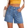 EMMIOL Women’s 2 Piece Outfits, Mid-High Waisted Stretchy Jorts & Denim Bib Overalls Pants, Casual Summer Streetwear Sets