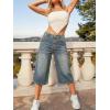 EMMIOL Baggy Jorts for Women Elastic High Waisted Bermuda Y2k Jeans Shorts Machine Washable Casual Summer Long Denim Shorts(Vintage Blue)