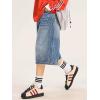 EMMIOL Machine Wash Y2K Jorts Women Wide Leg Baggy Long Jean Shorts Loose Fit Bermuda Denim Shorts(Ab001-blue)