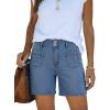 EMMIOL Women Jorts – High Waisted Stretchy Jorts, Y2K Trendy Denim Shorts Casual Summer Bottoms for Street Daily Party(Blue-016)