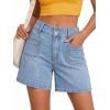 EMMIOL Women Jorts – High Waisted Stretchy Jorts, Y2K Trendy Denim Shorts Casual Summer Bottoms for Street Daily Party(Light Blue-016)