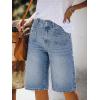 EMMIOL Women Jorts – High Waisted Stretchy Jorts, Y2K Trendy Denim Shorts Casual Summer Bottoms for Street Daily Party(Light Blue-017)