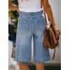 EMMIOL Women Jorts – High Waisted Stretchy Jorts, Y2K Trendy Denim Shorts Casual Summer Bottoms for Street Daily Party(Light Blue-017)