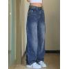 EMMIOL Baggy Jeans for Women Mid-Low Waist Streetwear Jeans Wide Leg Denim Pants Classic Blue,2XL