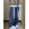 EMMIOL Baggy Jeans for Women Mid-Low Waist Streetwear Jeans Wide Leg Denim Pants Classic Blue,2XL