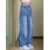 EMMIOL Baggy Jeans for Women Mid-Low Waist Streetwear Jeans Wide Leg Denim Pants Sky Blue,3XL