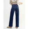 EMMIOL Baggy Straight Leg Jeans Women, Mid-High Rise Denim Pants, Y2K Vintage Distressed Stretchy Loose Fit with Large Pocket，Boyfriend Wide Leg Trousers Casual,Vintage Blue