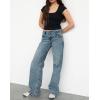 EMMIOL Mid-Low Rise Baggy Jeans for Women, Straight Leg Vintage Boyfriend Jeans with Distressed Details