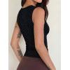 2 Pack S Women’s Deep V Neck Sleeveless Crop Tops – Stretchy Going Out Summer Tank Tops (Brown & Black Polka Dots)