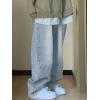 EMMIOL Baggy Jeans for Women Mid-Low Waist Streetwear Jeans Wide Leg Denim Pants Light Blue,S