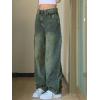 EMMIOL Baggy Jeans for Women Mid-Low Waist Streetwear Jeans Wide Leg Denim Pants Retro Blue,L
